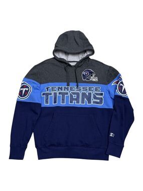 TENNESSEE TITANS NFL Football STARTER Blue Retro Hoodie Sweatshirt Mens Medium